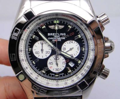 Breitling Chronomat B01 Watch Chronometre Certifie SS Black - Quartz Movement